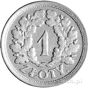1 złoty 1928, Wieniec - gałązki dębowe, bez napisu Prób...