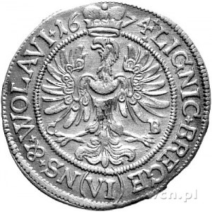 6 krajcarów 1674, Brzeg, F.u.S. 1960, efektowna moneta ...