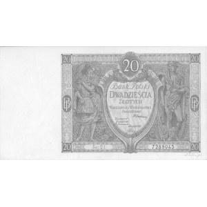 20 złotych 1.09.1929. Pick 70, banknot po konserwacji a...