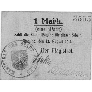 Mogilno - bon na 1 markę 12.08.1914, wydany przez Magis...