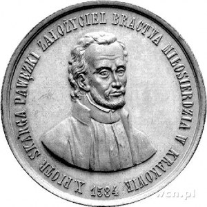 Piotr Skarga- medal pamiątkowy 1884 r., Aw: Popiersie t...