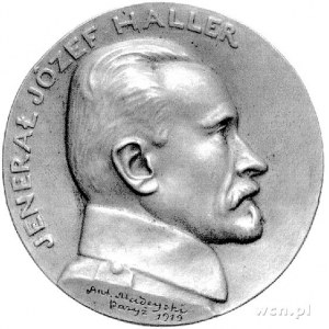 Józef Haller- medal autorstwa A. Madeyskiego 1919 r., A...