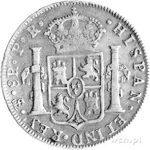 Karol III 1759- 1788, 8 reali 1780, Potosi, Aw: Popiers...