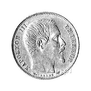Napoleon III 1852- 1870, 5 franków 1854, Paryż, Aw: Gło...