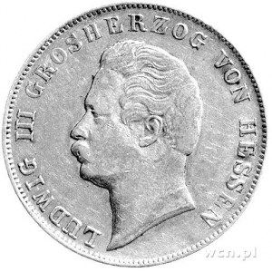 Ludwik III 1848- 1877, gulden 1848, Aw: Głowa, Rw: W wi...
