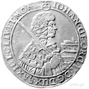 Johann Georg II 1656- 1680, półtalar 1661, Aw: Popiersi...