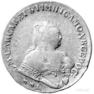 rubel 1750, Moskwa, Aw: Półpostać i napis, Rw: Orzeł dw...