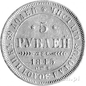 5 rubli 1845, Petersburg, Fr. 138, Uzdenikow 0223, Mich...