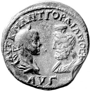 Tracja-Odessos, AE-26, Aw: Popiersia Gordiana i Trankil...