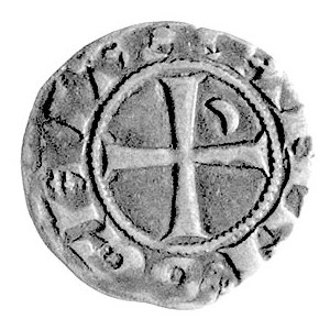 Antiochia-Bohemund III 1149-1163, denar, Aw: Popiersie ...