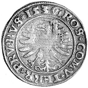 grosz 1530, Toruń, napis na awersie SIGGIS REX PO DO TO...