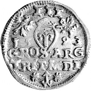 trojak 1593, Wilno, Kurp. 2130 R1, Gum. 1334