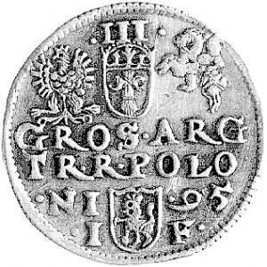 trojak 1595, Olkusz, odmiana ze znakiem mennicy na końc...