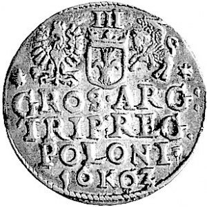 trojak 1602, Kraków, Wal. XCII, Kurp. 1318 R1, patyna