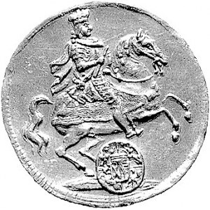 dukat wikariacki 1711, Drezno, Aw: Król na koniu, Rw: D...