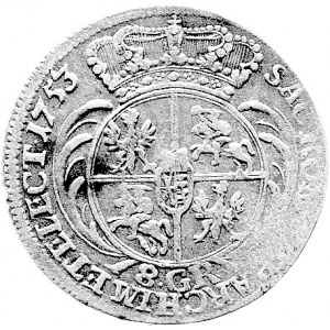 dwuzłotówka (8 groszy) 1753, Lipsk, Kam. 849 R2, Merseb...