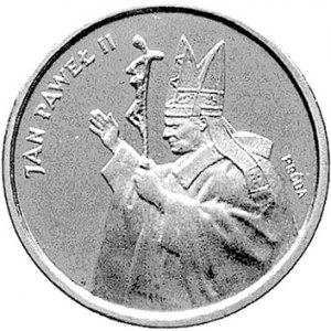 2.000 złotych 1987, Jan Paweł II, na rewersie wypukły n...
