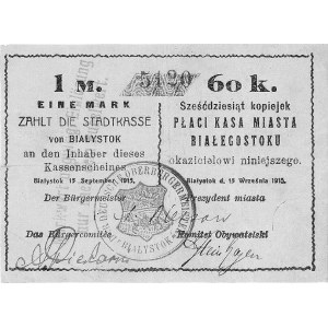 Białystok - 1 marka/60 kopiejek 15.09.1915, /2 egzempla...