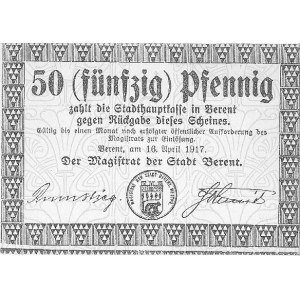 Kościerzyna /Berent/ - 10 i 50 fenigów 14.04.1917 emito...