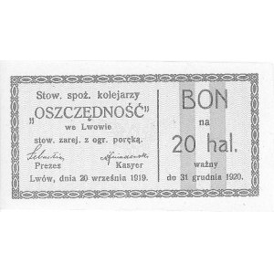Lwów - 10, 20 i 50 halerzy 20.09.1919 wydane przez Stow...