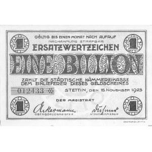 Szczecin /Stettin/ - 1 bilion marek 15.11.1923, Keller ...