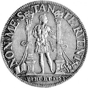medal niedatowany XVII wiek (?), Aw: Dwie kobiety trzym...