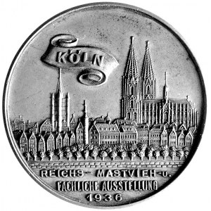medal wystawy w Kolonii 1936 r., Aw: Widok Starego Mias...