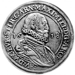 arcyksiąże Maksymilian 1612-1618, talar 1618, Hall, Aw:...