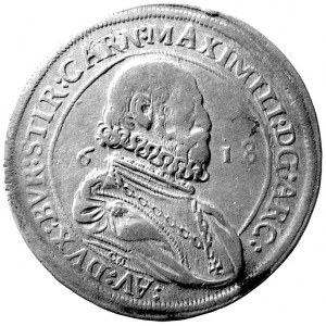 arcyksiąże Maksymilian 1612-1618, talar 1618, Hall, Aw:...