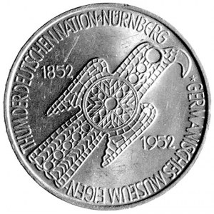 5 marek 1952, wybite na pamiątkę 100-lecia Germanisches...