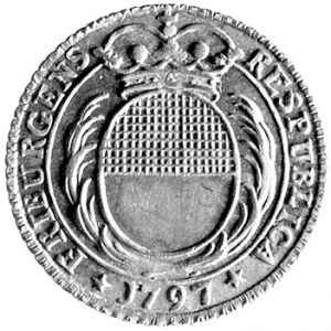 Freiburg- ćwierćgulden (14 krajcarów) 1797, Aw: Herb, R...