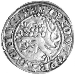 Jan Luksemburski 1310- 1346, grosz praski, Aw: Korona i...