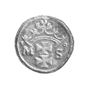 denar 1539, Gdańsk, po bokach litery M-S, Kurp. 389 R4,...