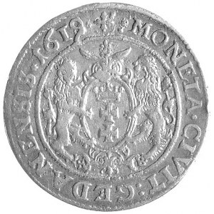 ort 1619/8, Gdańsk, nieopisana moneta z przebitką daty,...