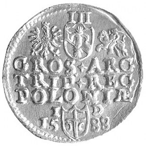 trojak 1588, Olkusz, odmiana ze znakiem menniczym półru...