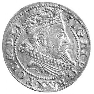 grosz 1605, Kraków, odmiana z kryzą przerywającą wewnęt...