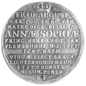 1/6 talara 1717, Drezno, Kam. 626 R2, rzadka moneta wyb...