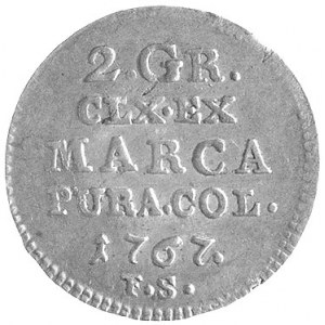 2 grosze srebrne 1767, Warszawa, Plage 245, bardzo ładn...