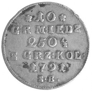 10 groszy miedzianych 1791, Warszawa, Plage 236