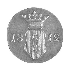 odbitka w srebrze szeląga 1812, Gdańsk, Plage 47, bardz...