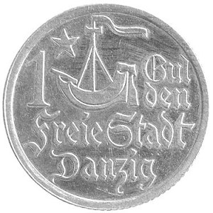 1 gulden 1923, Utrecht, Koga, rzadka moneta bita stempl...