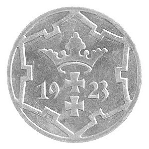 5 fenigów 1923, Berlin, rzadka moneta wybita stemplem l...