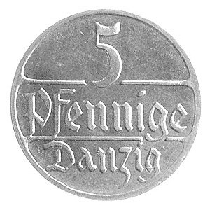 5 fenigów 1923, Berlin, rzadka moneta wybita stemplem l...