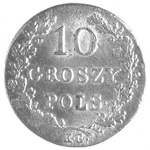 10 groszy 1831, Warszawa, odmiana- łapy Orła zgięte, Pl...