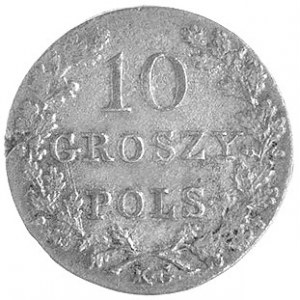 10 groszy 1831, Warszawa, odmiana- łapy Orła proste, be...