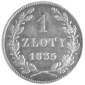 1 złoty 1835, Wiedeń, Plage 294, ładna moneta ze starą ...