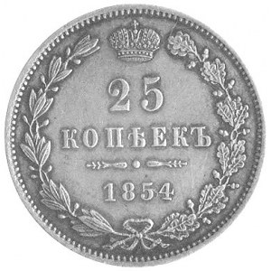25 kopiejek 1854, Warszawa, Plage 453, gabinetowy stan ...