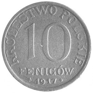 10 fenigów 1917, Stuttgart, odmiana- napis blisko obrze...
