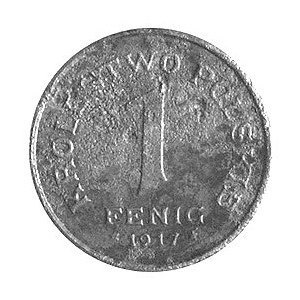 1 fenig 1917, Stuttgart, nakład nieznany, moneta lekko ...