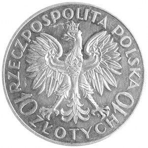 10 złotych 1933, Traugutt, bez napisu PRÓBA, moneta wyb...